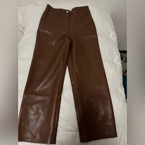 Wilfred Brown Faux Leather Pants